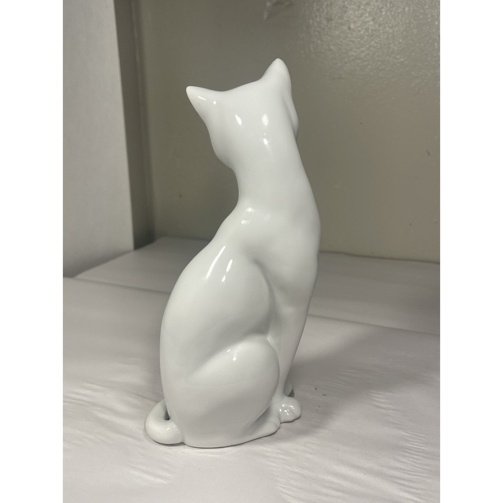 Vintage Otagiri OMC Japan Porcelain White Cat Figurine 8" Sitting Siamese MCM - Picture 2 of 6